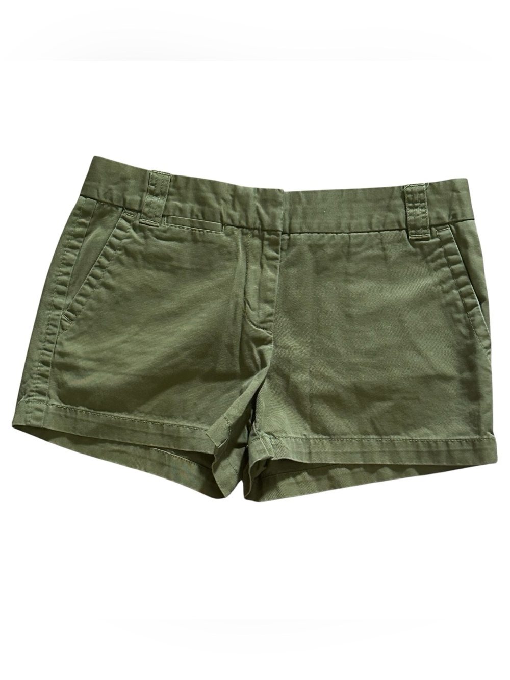 J Crew Army Green Chino Classic Twill Shorts Women Sz 6